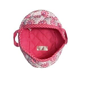 American Girl Bitty Baby Soft Quilted Floral Basket Carrier with Handles + 2 Top